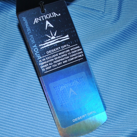NWT Antigua Light Blue Textured Golf Polo - Picture 6 of 7